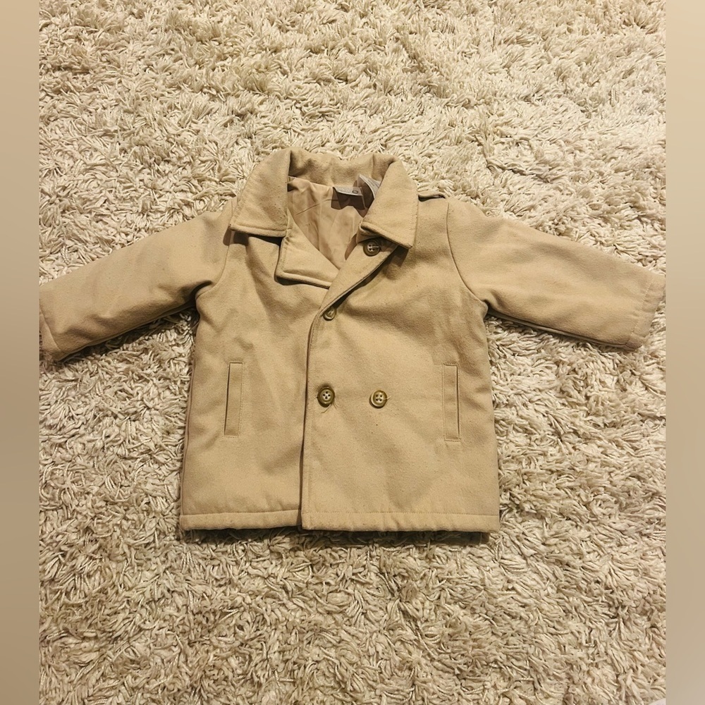 FAO partially wool 12 mos tan winter coat in good condition! - Picture 1 of 6